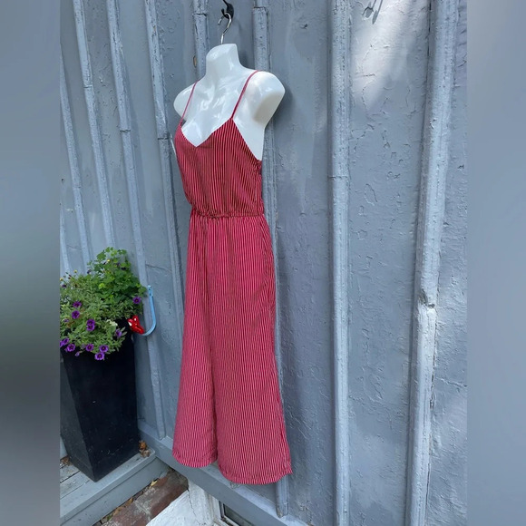 Hilary Macmillan Red Pin Stripe Jumpsuit Romper, size XS - Picture 5 of 11